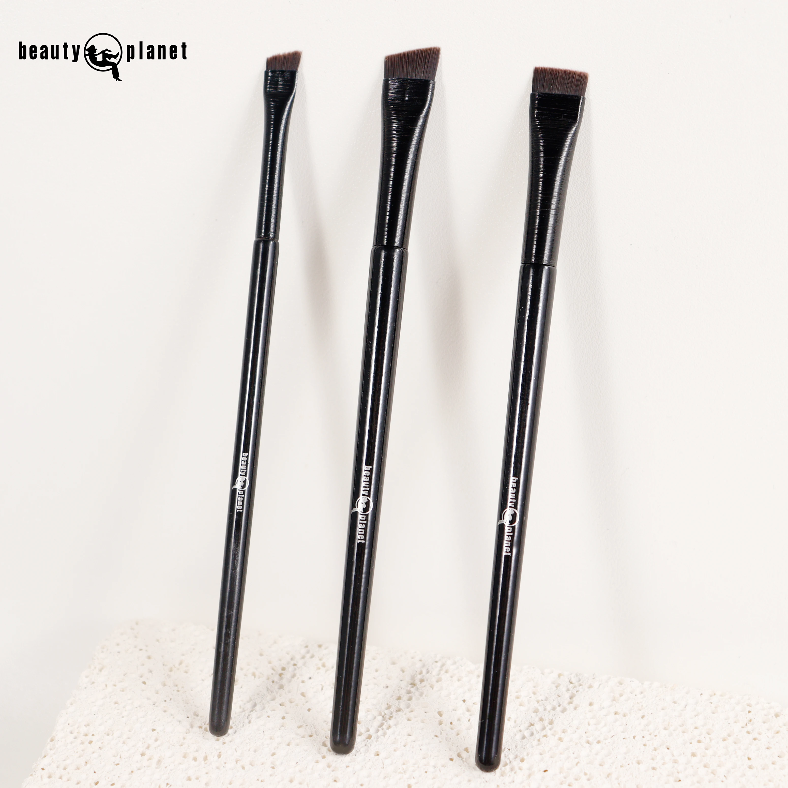Beauty Planet Private Label Custom Angular Eye Tinit Precise Ultra Eyebrow Fine Angle Line Thin Flat Head Eyeliner Eyebrow Brush