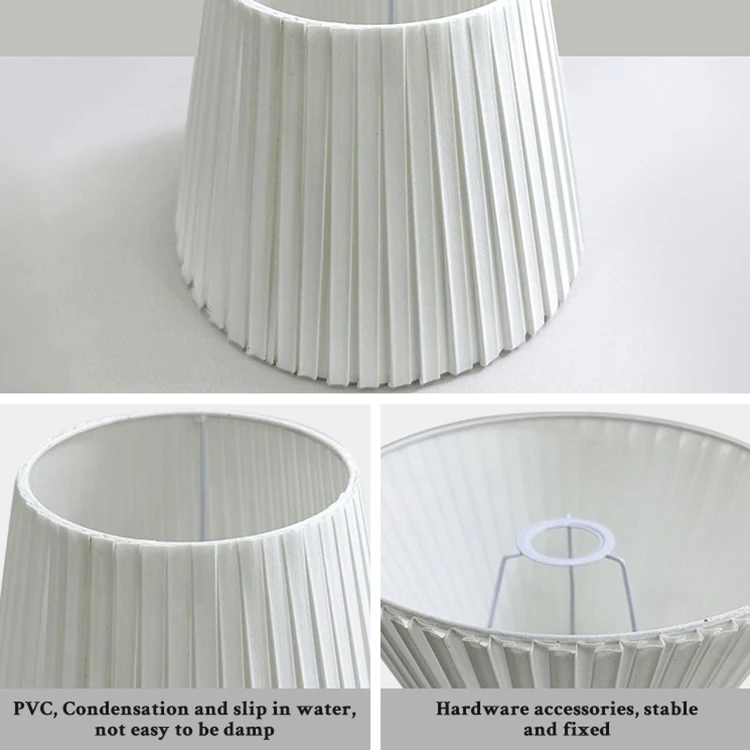 Home Decor Pole Light Pleated Fabric Globe Lampshade Easy Install High Quality Fabric Lamp Shades Covers