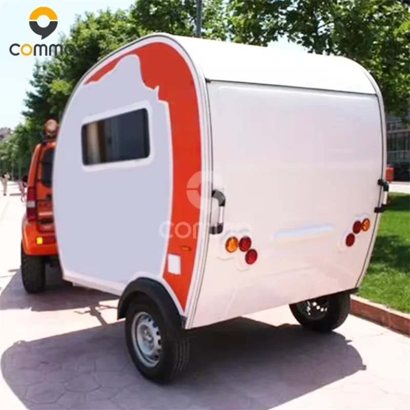 Small Teardrop Camper Trailer With Kitchen Independent Suspension Outdoor RV Travel for Camping
