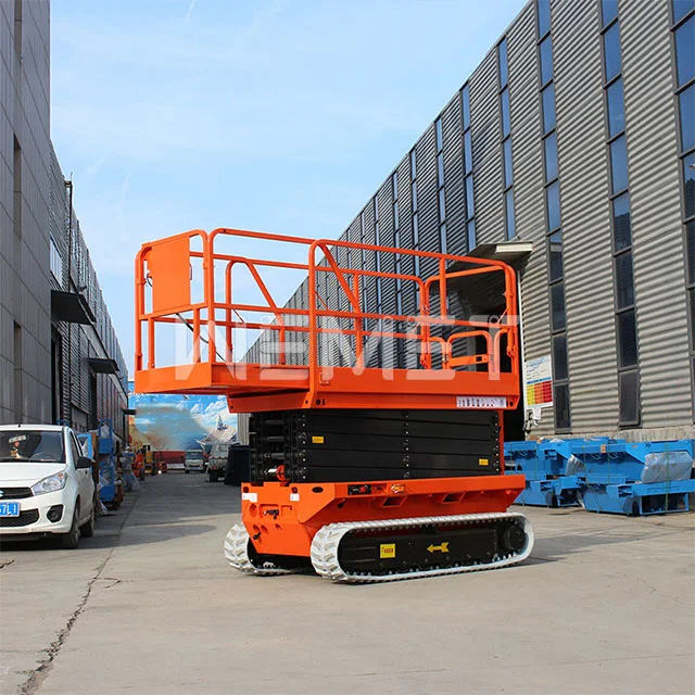 4m 6m 8m 10m 12m 14m 16m 320kg 450kg battery powered hydraulic electric tracked crawler scissor lift platform for aerial work
