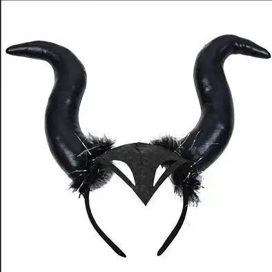 Popular Halloween Ghost Festival hair hoop demon large ox horn buckle decorative headdress costume ball party props