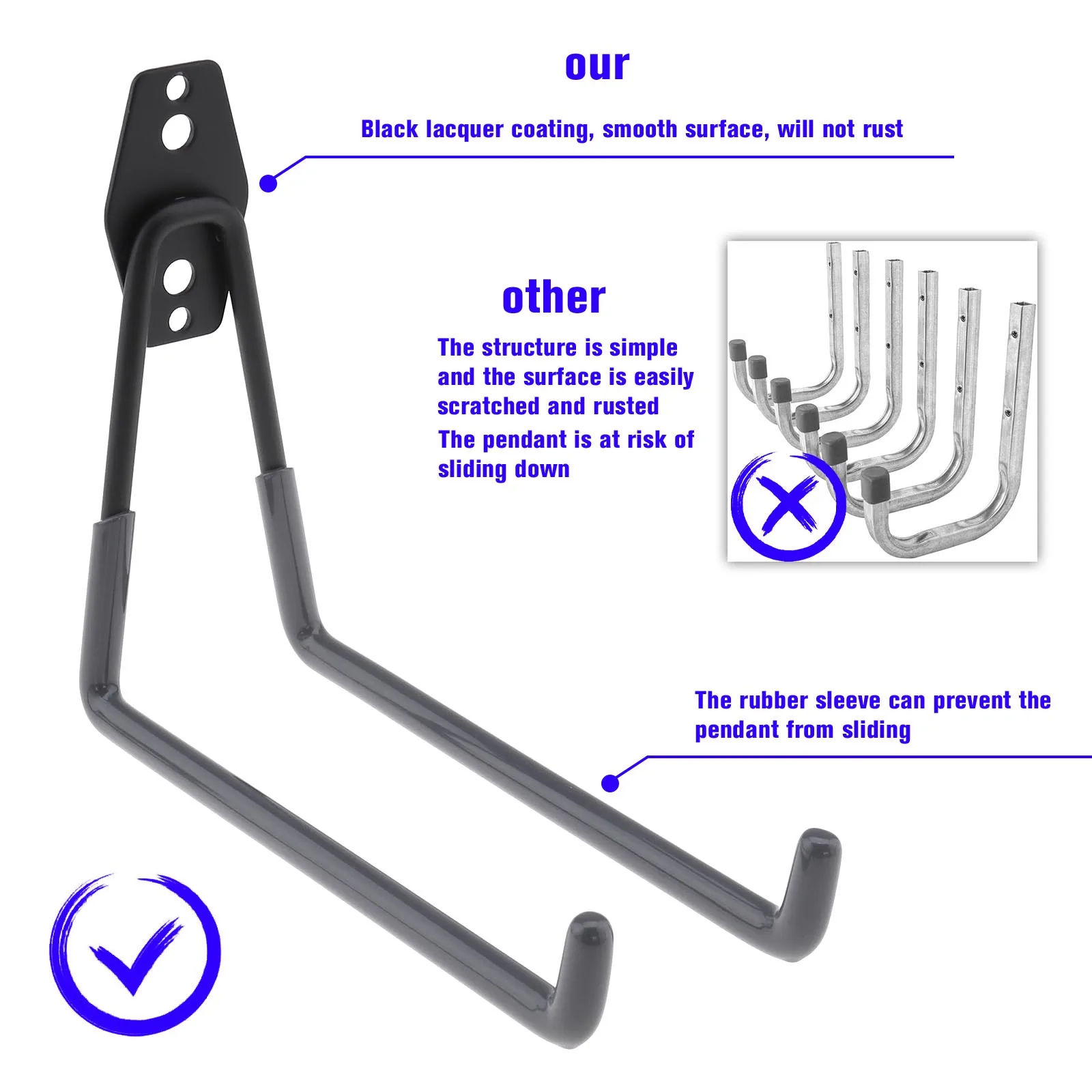 12 Pack Heavy Duty Utility Balcony Hook Mounted Storage Tool Joist Garage Hanging Ladder Hooks For Garage Wall