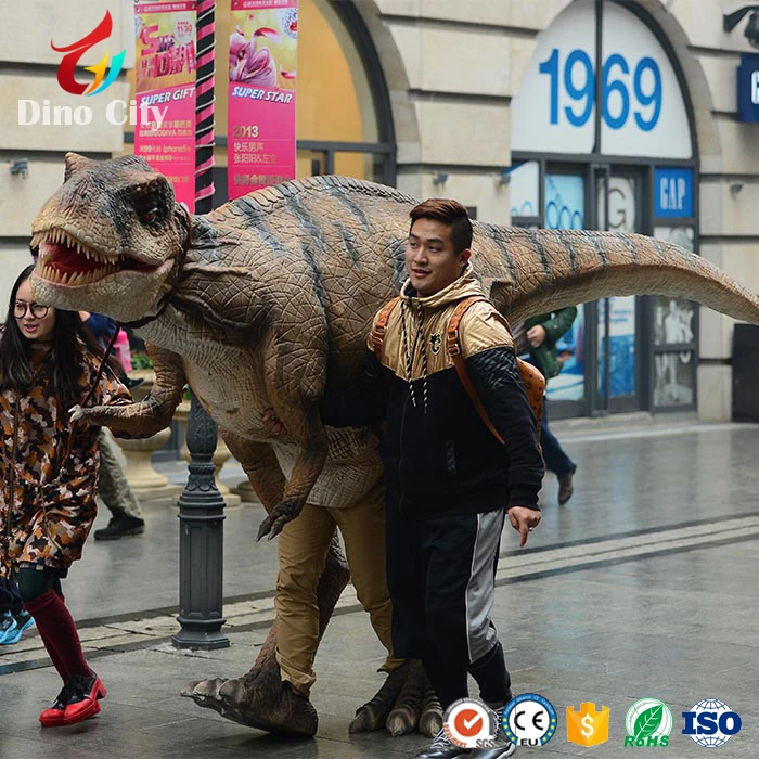 Life Like Robot Walking with Dinosaur Costume T Rex Suit
