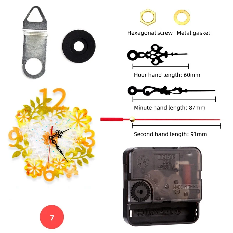 DLR1352 factory custom wholesale DIY size circular Arabic numerals Roman numerals creative clock resin silicone mold