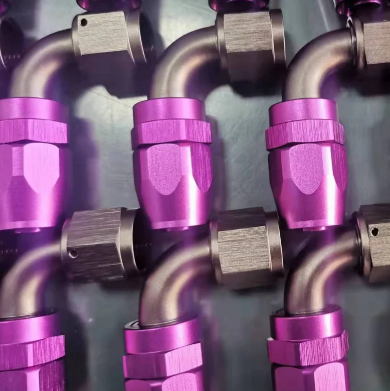 Logo Custom Aluminum 45 90 Degree Female Purple Dash AN Fitting AN6 6AN #6 AN8 8AN #8 AN10 10AN #10 Swilve Hose Ends Adapter