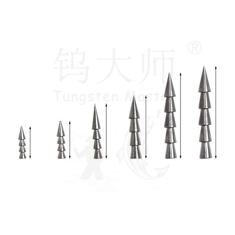 Hot selling professional manufacturer tungsten fishing weight, tungsten pagoda nail shape weight sinkers