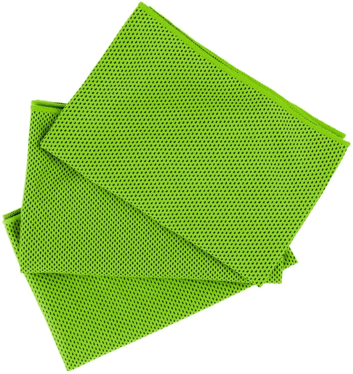 Green soft breathable microfiber cool towel suitable for Pilates yoga sports fitness exercise camping running swimming exercise