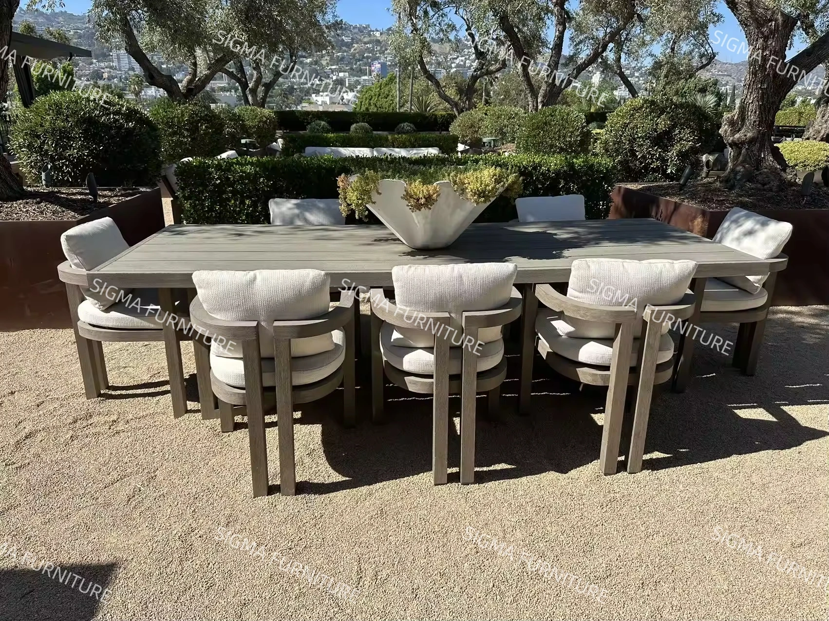 2024 Modern Patio solid Wood  teak Garden Set luxury Outdoor Sofa Set Dinning Table Set With Chairs