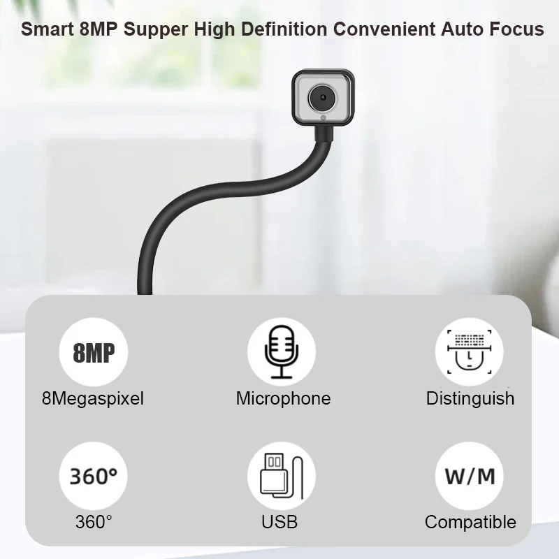 8MP 12MP 5 Level touch dimming USB 3.0 PC Webcam Auto Focus Web Camera Document Online Teaching Camera