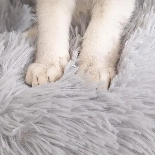 
Quick Shipment 20 Colors Long Plush Donut Comfy & Self-Warming Bed for Cat & Dog, Anti Anxiety, Furry, Fluffy 