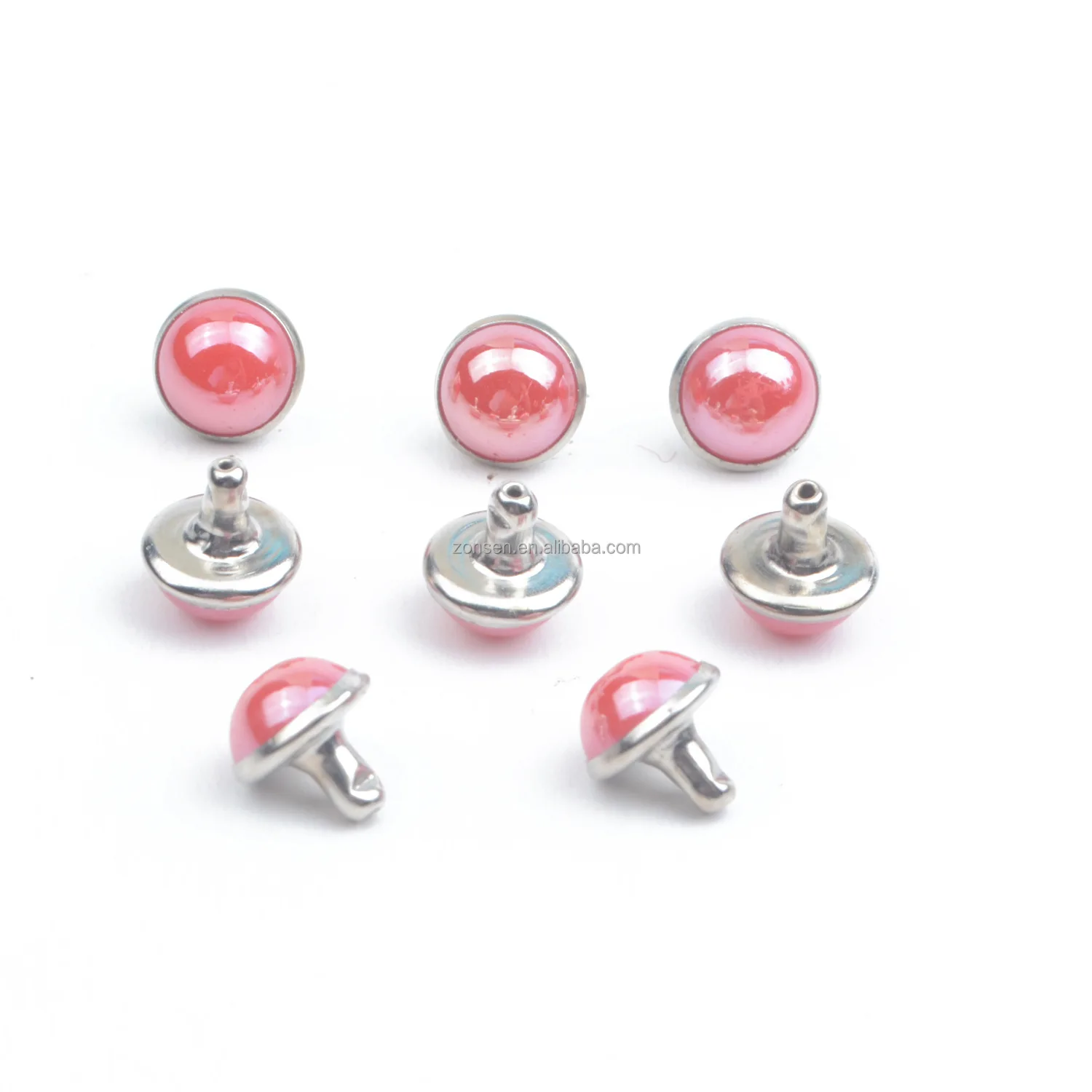 Wholesale 8mm Metal Rivets Brass Material Decorative Pearl Rivet Studs Eco-friendly For Clothes Shoes Bags