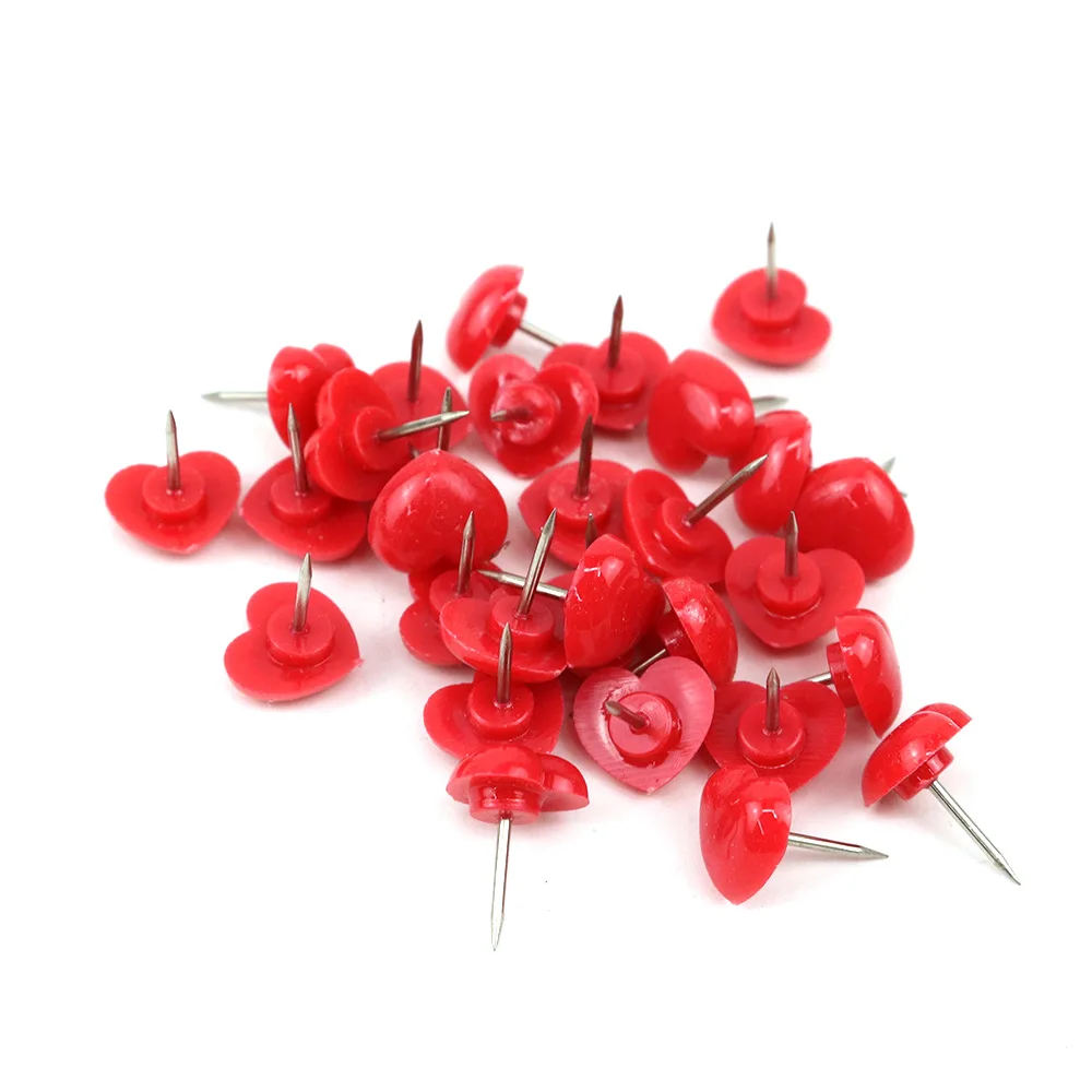 Heartshaped transparent pushpins Plastic thumb tack Transparent cute thumbtack Decorative  photo ground  Home school office pin
