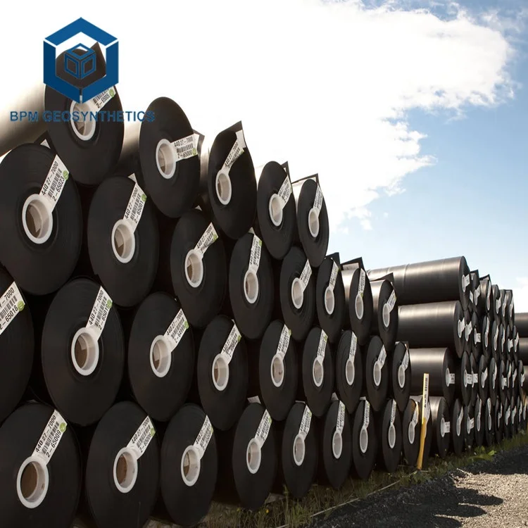 0.5mm Polyethylene HDPE Black Rolls Waterproof Geomembrane HDPE 0.3 mm for Fish Shrimp Farming in Singapore