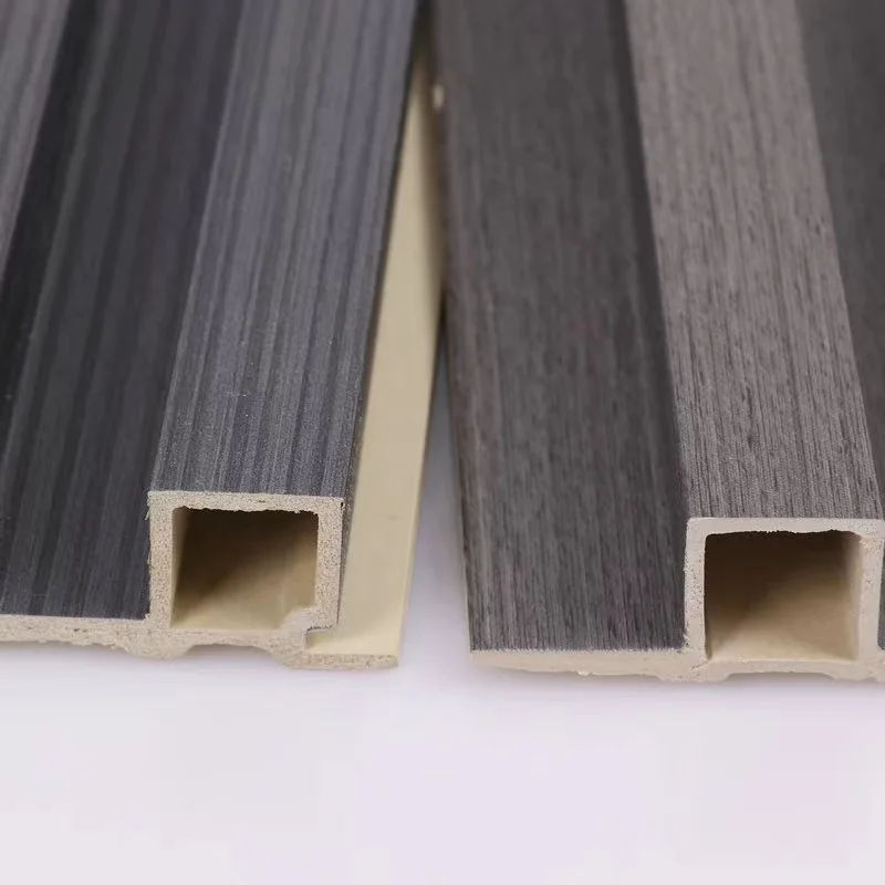 fireproof wpc wooden grain great price interior 3d slat plastic composite pvc wall decoration panel de pared fluted board.