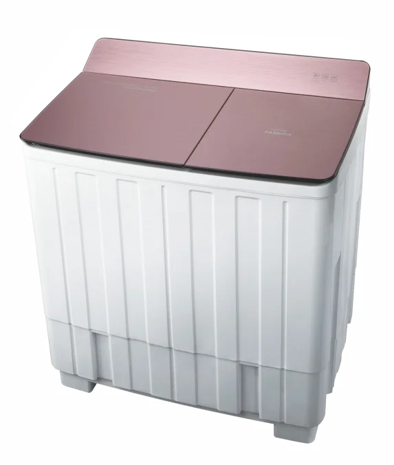 Double barrel semi-automatic household washing machine