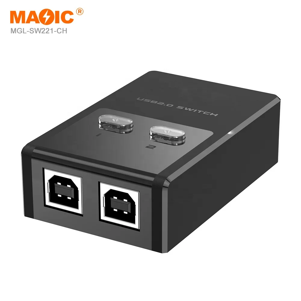 New model 2 port Auto USB2.0 Printer Switcher 2 Input 1 Output USB Printer Cable for Monitor