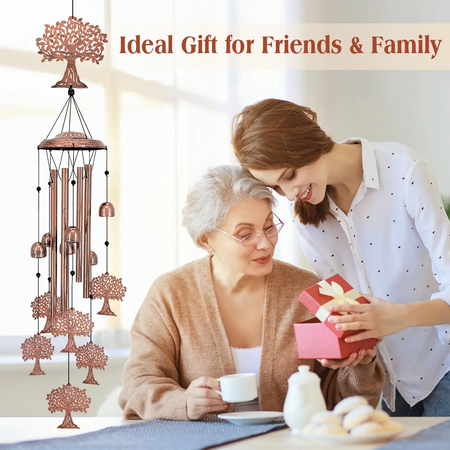 Outdoor Wind Chimes Tree of Life Metal Garden Decoration Holiday Gifts for Terrace