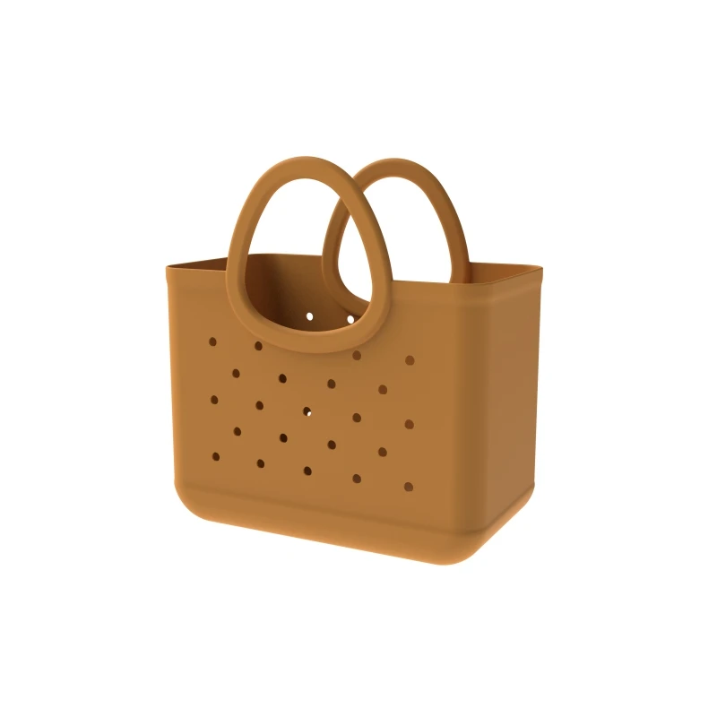 2021 wholesale women summer portable custom size logo large silicone swimming beach pool bag tote with handle holes