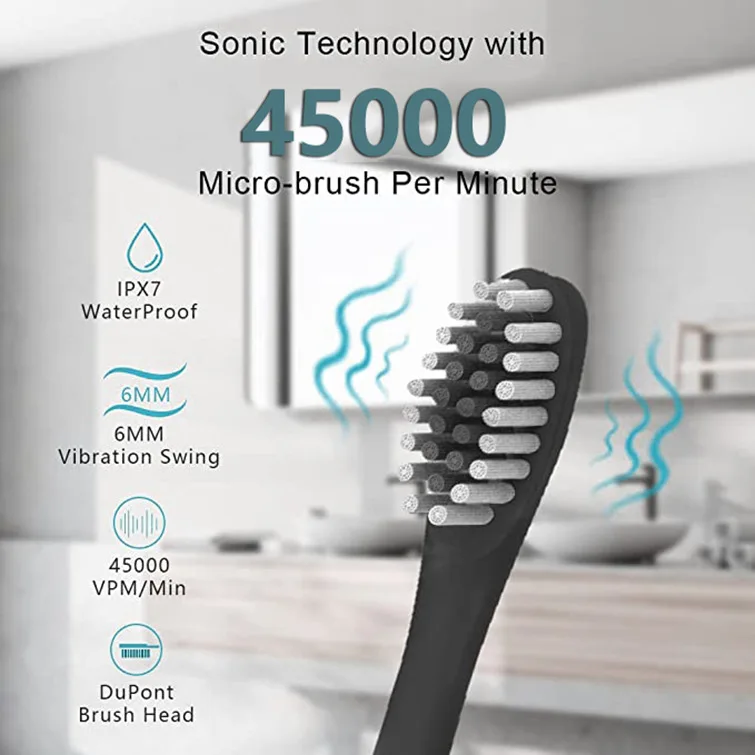 Home adult New 6 speed electric toothbrush  USB charging Rechargeable Sonic Toothbrush  Travel Electric Toothbrush