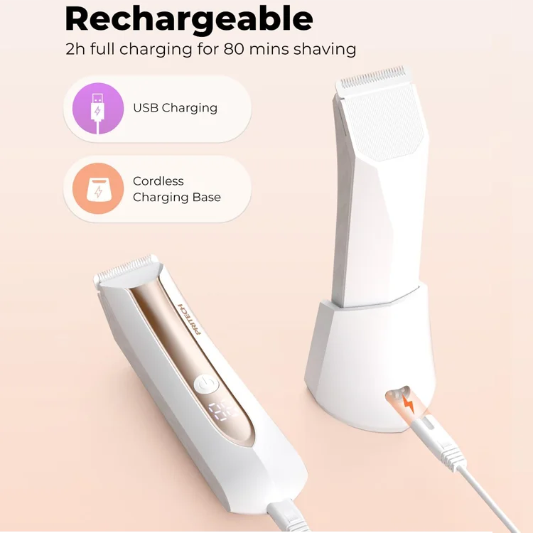 PRITECH Washable Fully Body bikini trimmer waterproof Shaver 6500rpm Groin Hair Trimmer for Face Beard