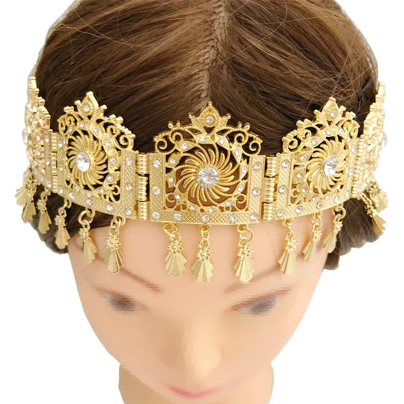 Crystal Headband for Women Fashion Tassels Arabic Hair Accessories for Wedding Bride Hair Accessories Luxury Gadgets for Women