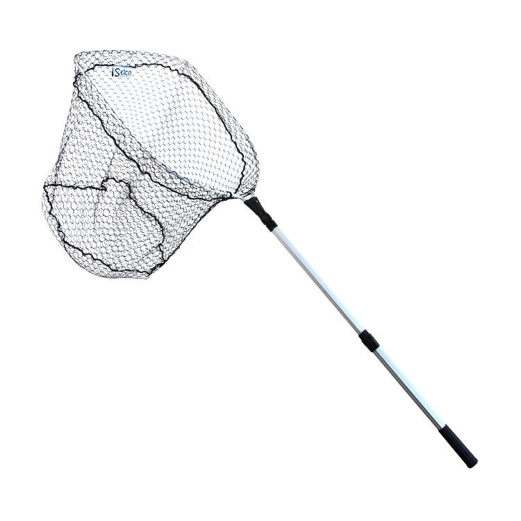 Selco Portum Rete Length 200Cm Round Polyester Fiber+Al D Shape Oxide  Original Steel Frame Floating Landing Net