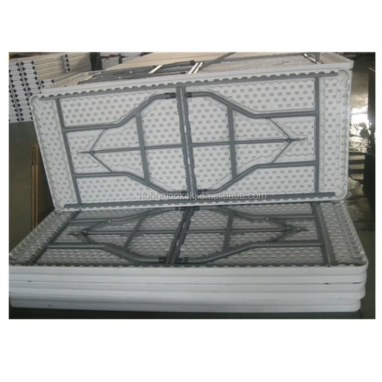 HONGQIAO  6FT Outdoor Rectangular HDPE Plastic Panel Folding Table for 6 Seats Event