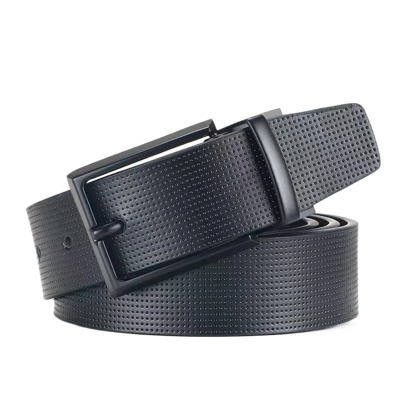 belts leather men classic Reversible leather belts in little holes full with strap With Pin Removable Buckle