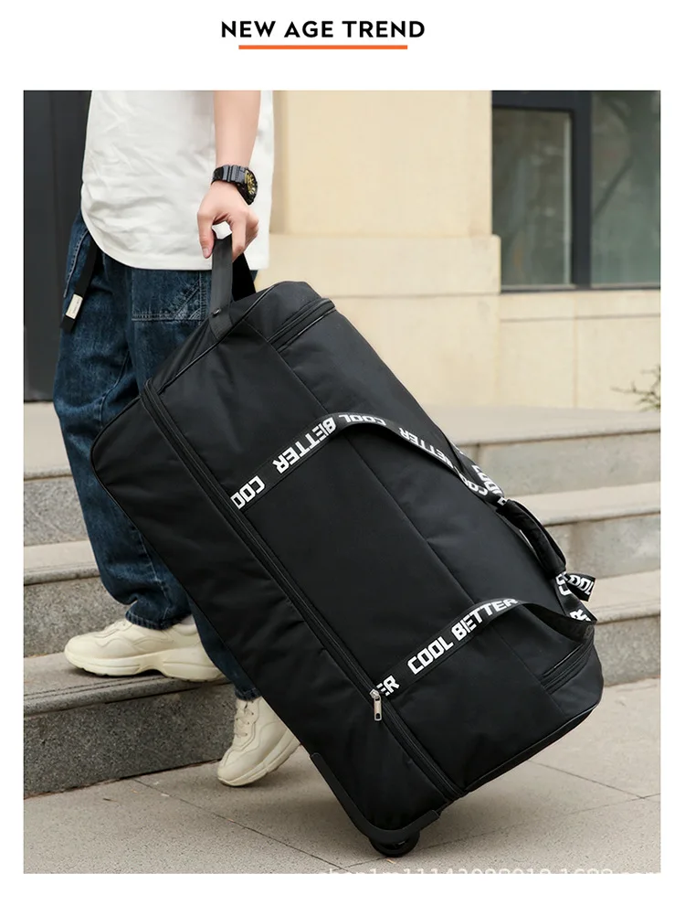Wholesale Factory Waterproof Black Trolley Luggage Business Suitcase Carry On Travel Luggage Set Expandable Folding Travel Bags