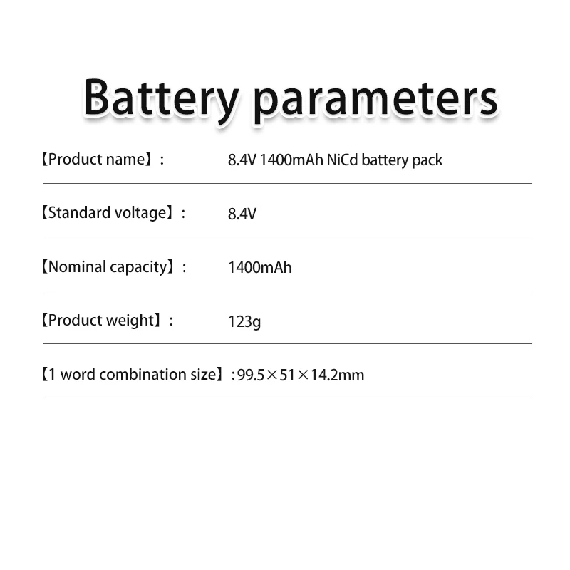 Factory high capacity nicd 8.4V 1400mAh batteries pack for toys climbing stunt car used battery