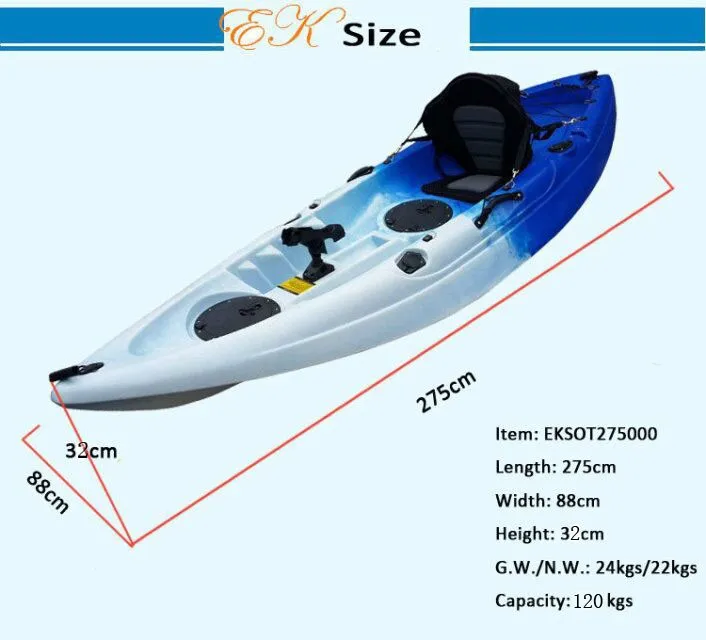 Cheap Single Sit On Top Roto Molded Plastic Fishing Angler Recreation Canoe Kayak