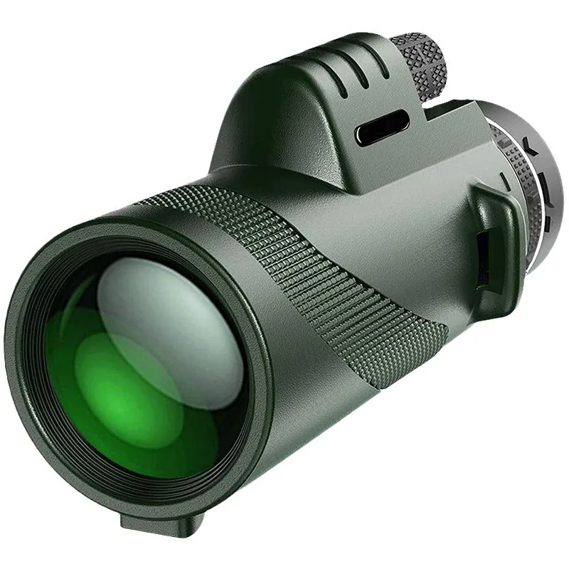 80X100 Monocular Telescope for Phone New Hot Sale Monocular Mobile High Quality 12x50 Roof Bak4 Nature View Portable