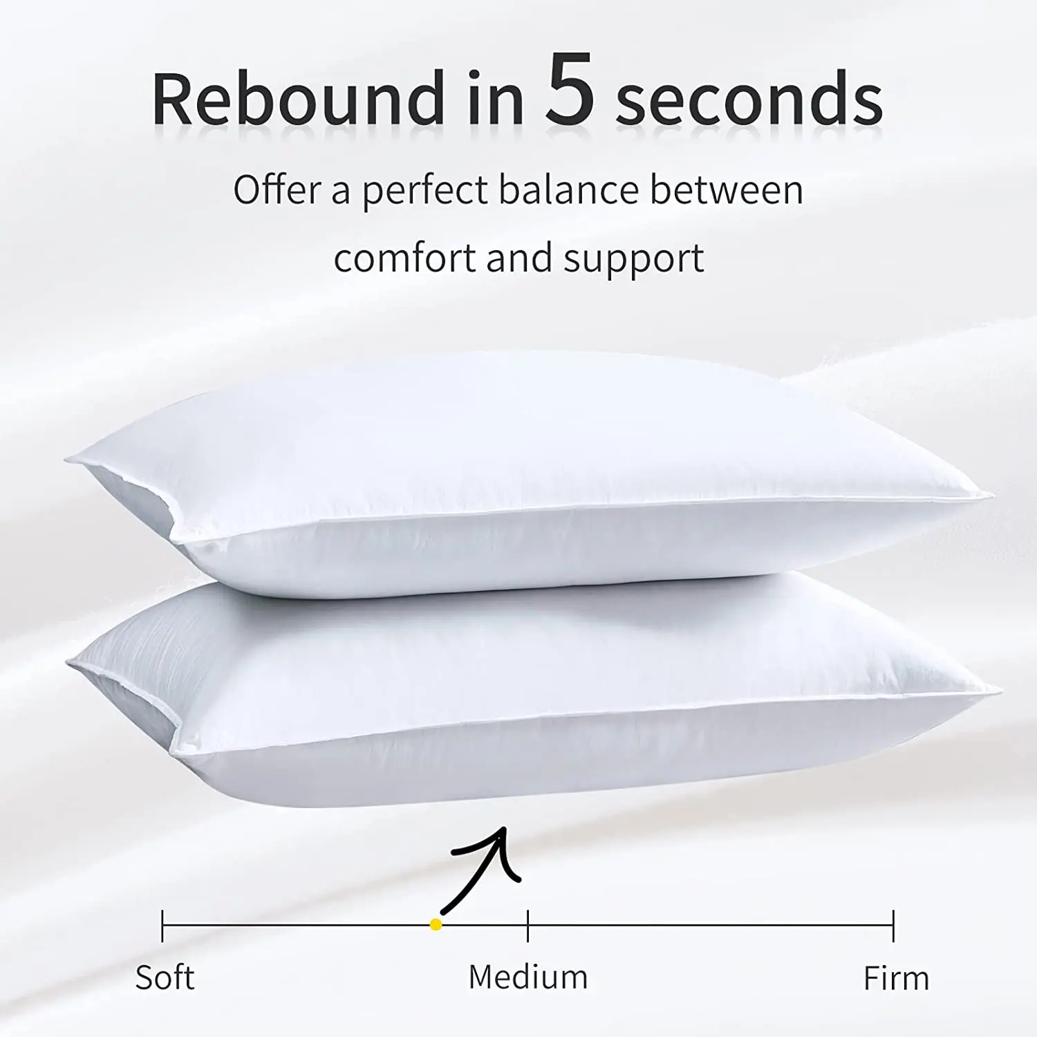 Goose Down Feather Pillows Standard size 2 Firm White Bed Pillow for bedroom