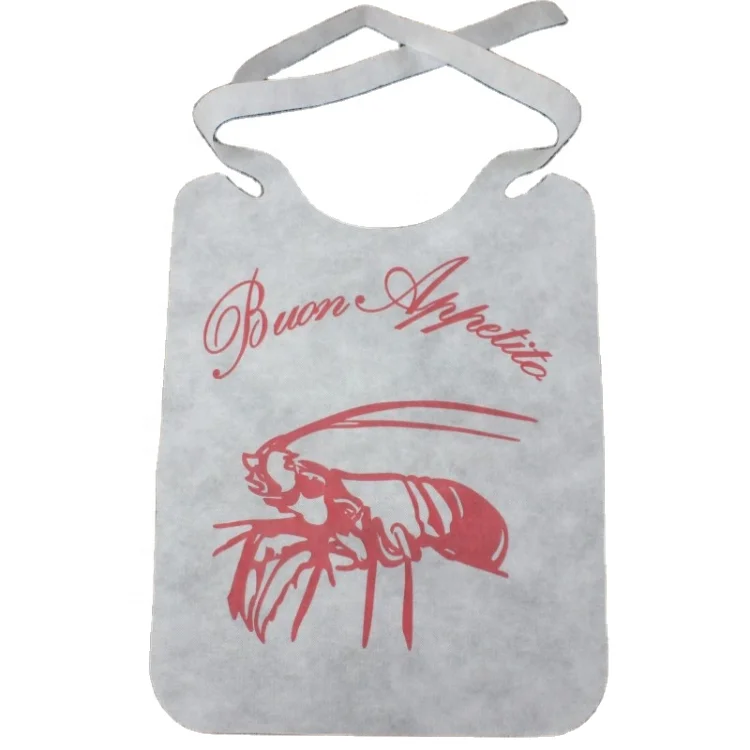 Different Size Disposable Use Water Resistance Apron Non-Woven Lobster Bib
