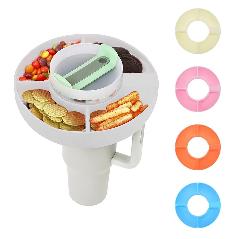 Hot Sale 4 Grids  Reusable Food Grade PP Snack Bowl for Stanley Cup