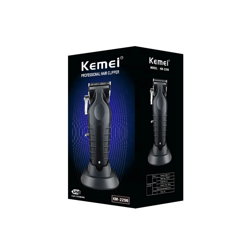 Kemei 2296 2500mah Lithium Battery Adjustable trimmer Cordless Electric Body Groin Hair Trimmer For Men