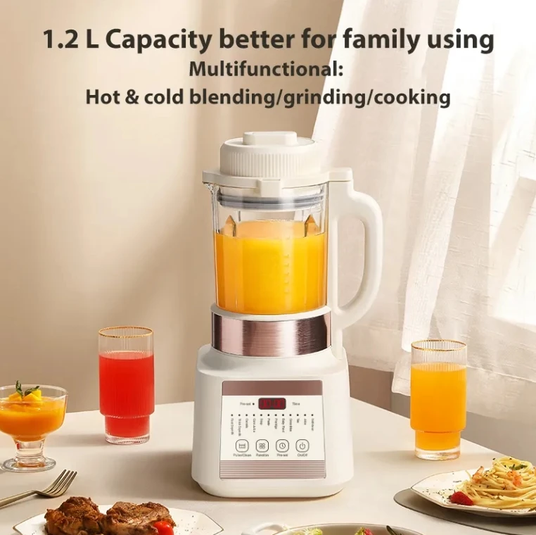 Digital Display Heating Blender Multi-functional Healthy Food Mixer Electric Smoothie Blenders Household Heavy Duty Blender