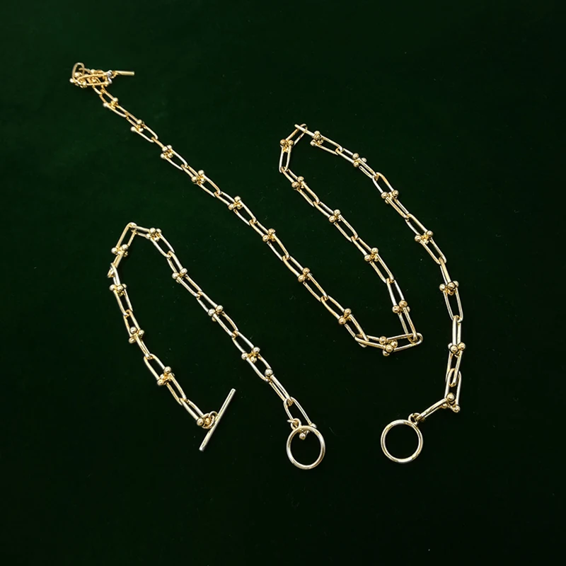  hip pop hyperbole classic Flat Square Chain Link Choker 12.79g Paper Clip Chunky Silver 18k Gold Plated