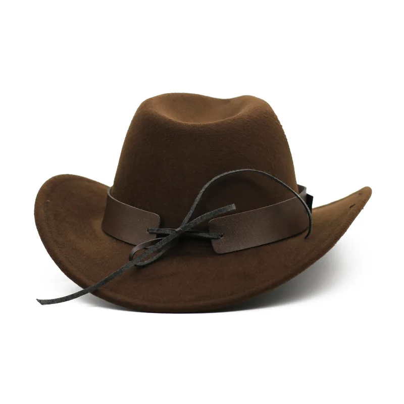 High Quality 9 Color In Stock Handmade Wide Brim Cowboy Hat Men Wool Cowboy Hat Sombrero Mexican Jazz Hat