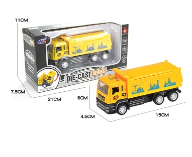 15cm alloy metal pull back construction car vehicles 1:55 diecast truck toy for kids