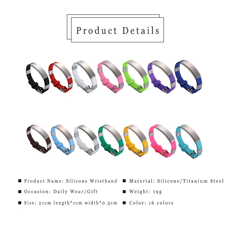 Custom Engraved Stainless Steel Plate Rubber Watchband Armband Adjustable Silicone Wristband Bracelet