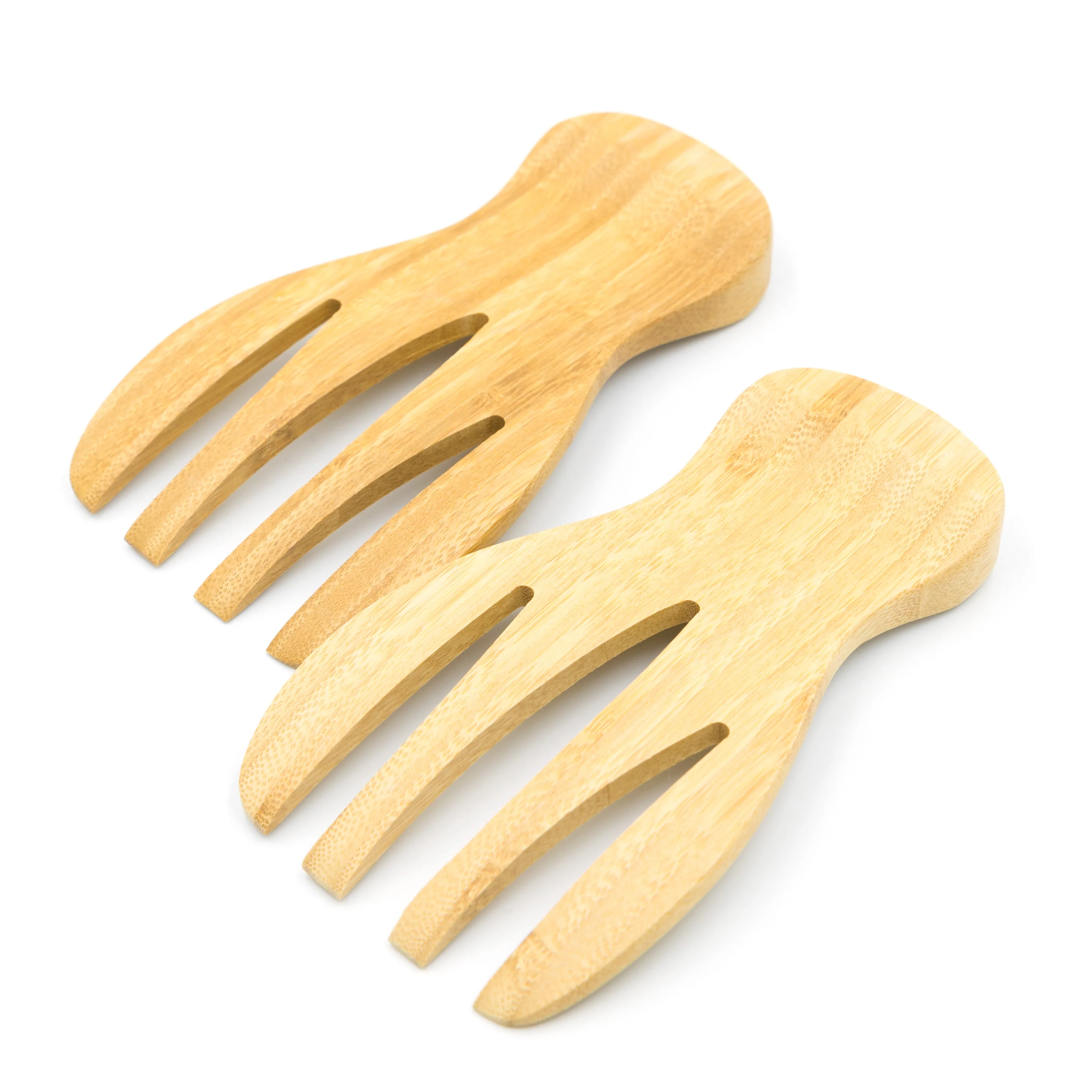 Eco-Friendly Bamboo Salad Hands Bamboo Salad Server Set for Kitchen Using