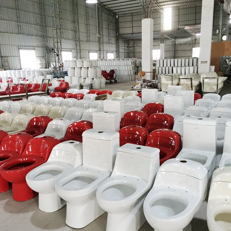 High Quality Luxury Sanitary Ware Black Bathroom Wc One Piece Colorful Ceramic Toilets Bowl For Sale