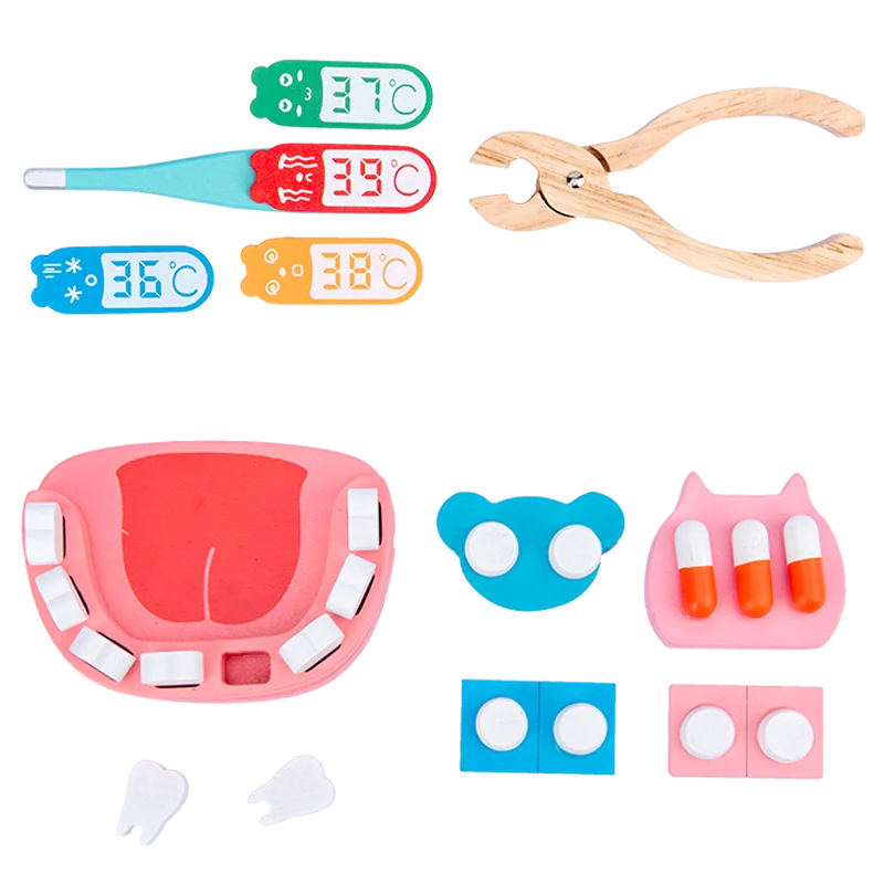 plastic&wooden Toys Pretend Play Doctor Set Nurse Injection Medical Kit Role Play Classic Toys Simulation Doctor Toy