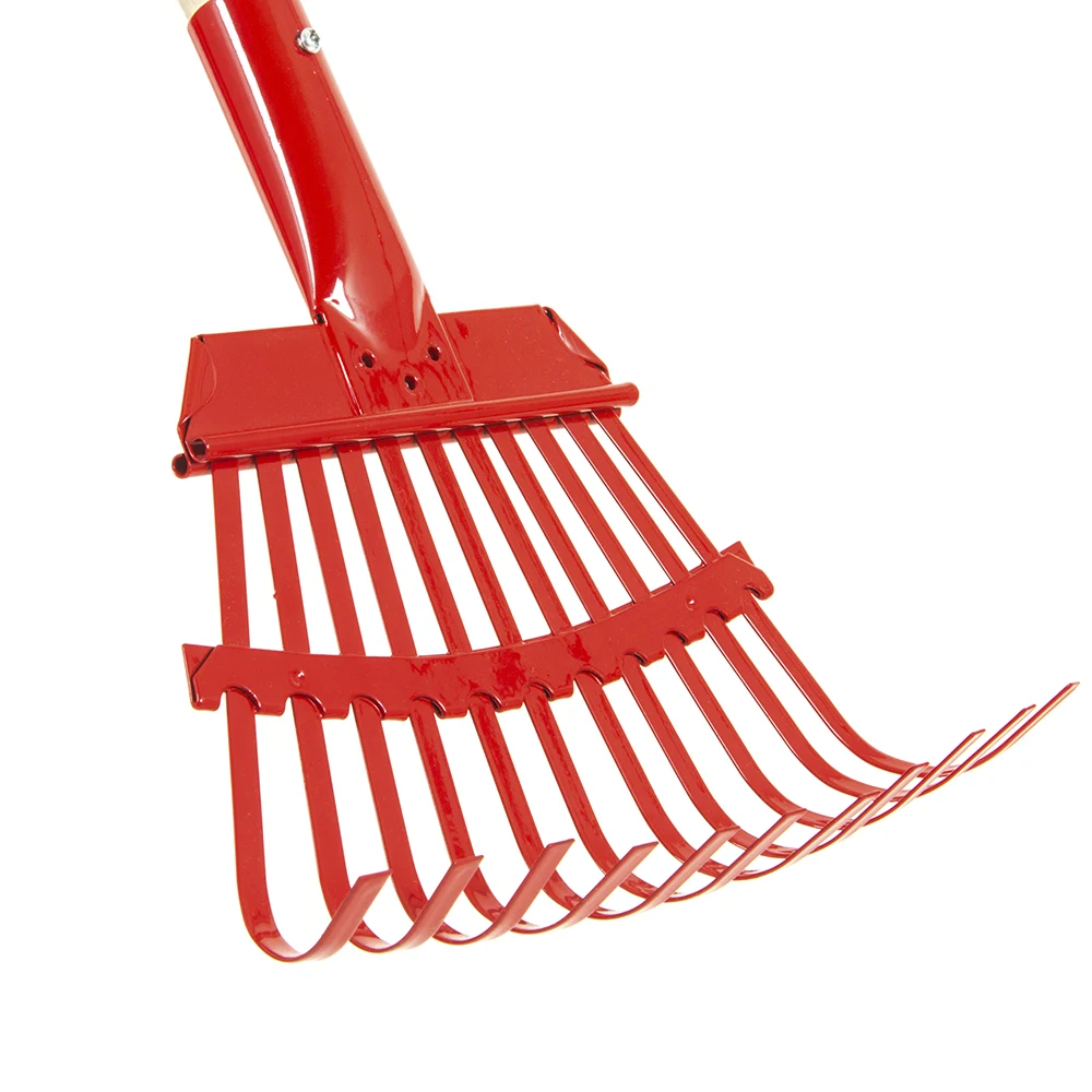 Металлические грабли со съемной деревянной ручкой для газона двора цветов кровати листьев на крыше садовых