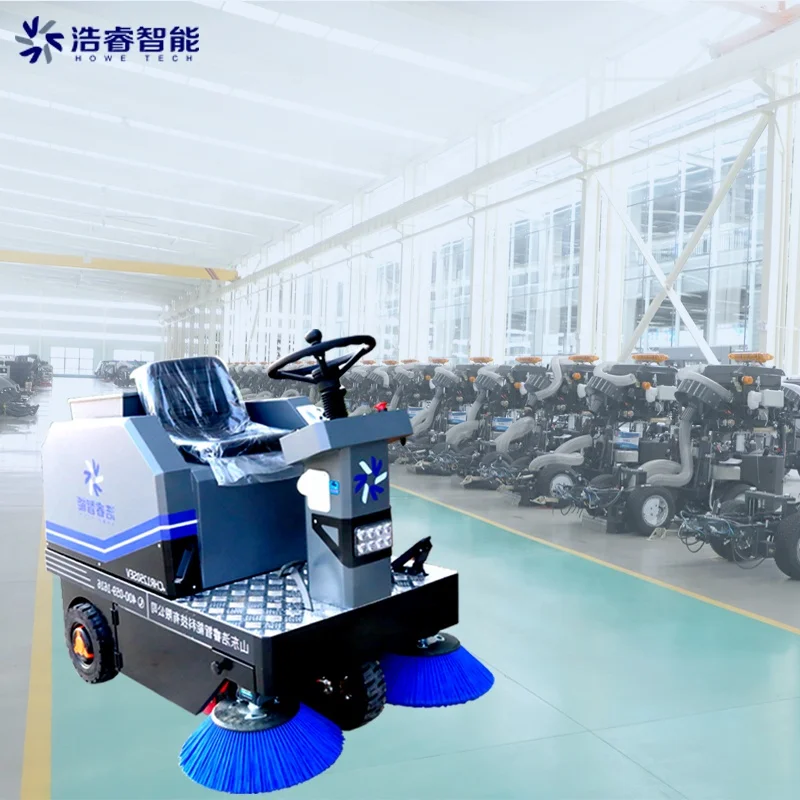 CHR1250SEV industrial electric small floor riding road sweeper driving street cleaning sweeping machine Ride on Sweeper Car