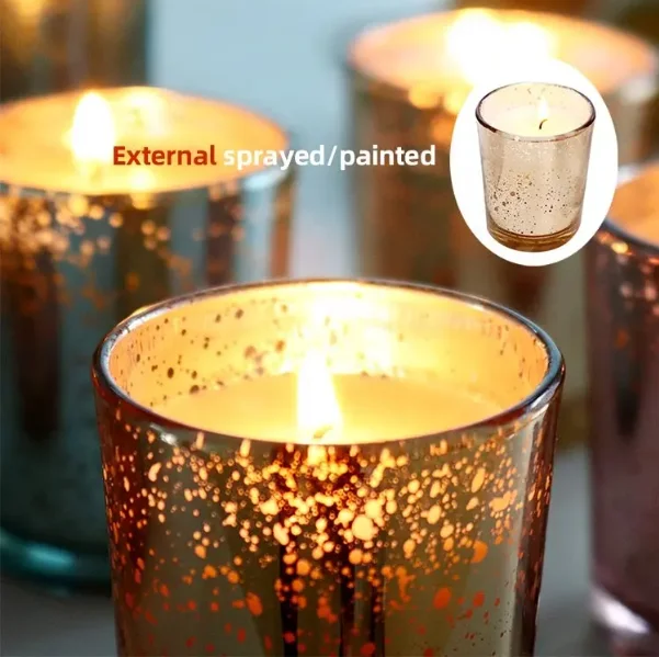 Custom Logo Aroma Electroplate Starry Sky Silver Soy Wax  Luxury Birthday Soy Wax Glass Jar Scented Candle