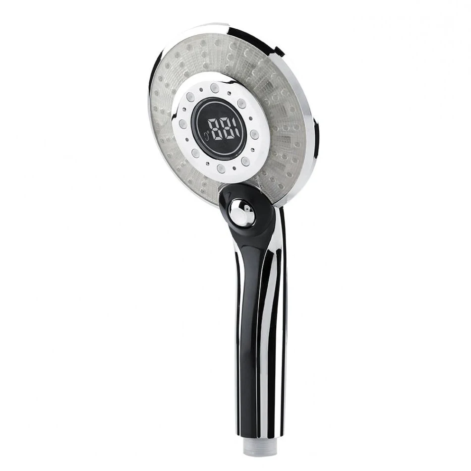 LED Shower Head Digital Temperature Control 3 Spraying Mode  Sprayer Water Saving Filter