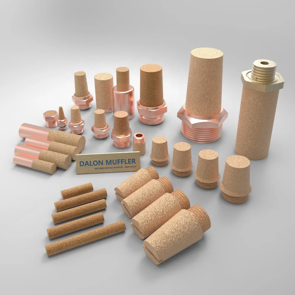 Sintered brass bronze air compressor pump silencer pneumatic silence muffler