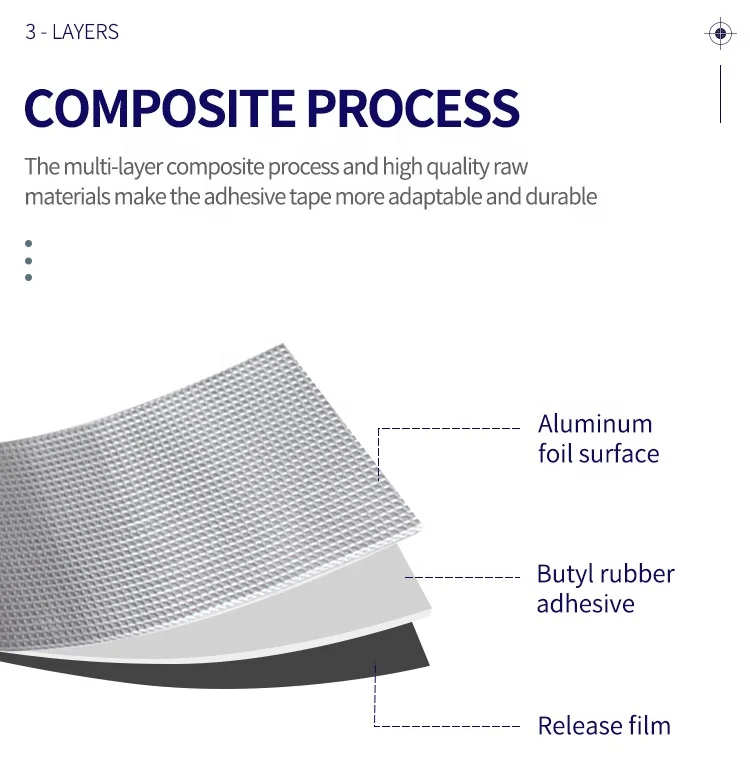 Double sided Sealing Repair Roof Cracks Super Viscous Force aluminum foil butyl rubber waterproof tape marine butyl tape